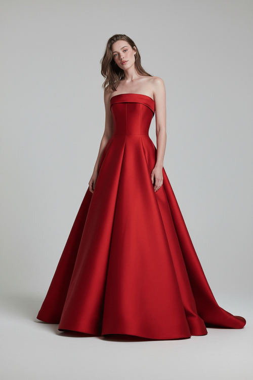 Strapless Volumed Evening Dress