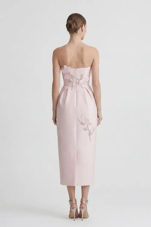 Strapless Floral Embellished Dress - 6