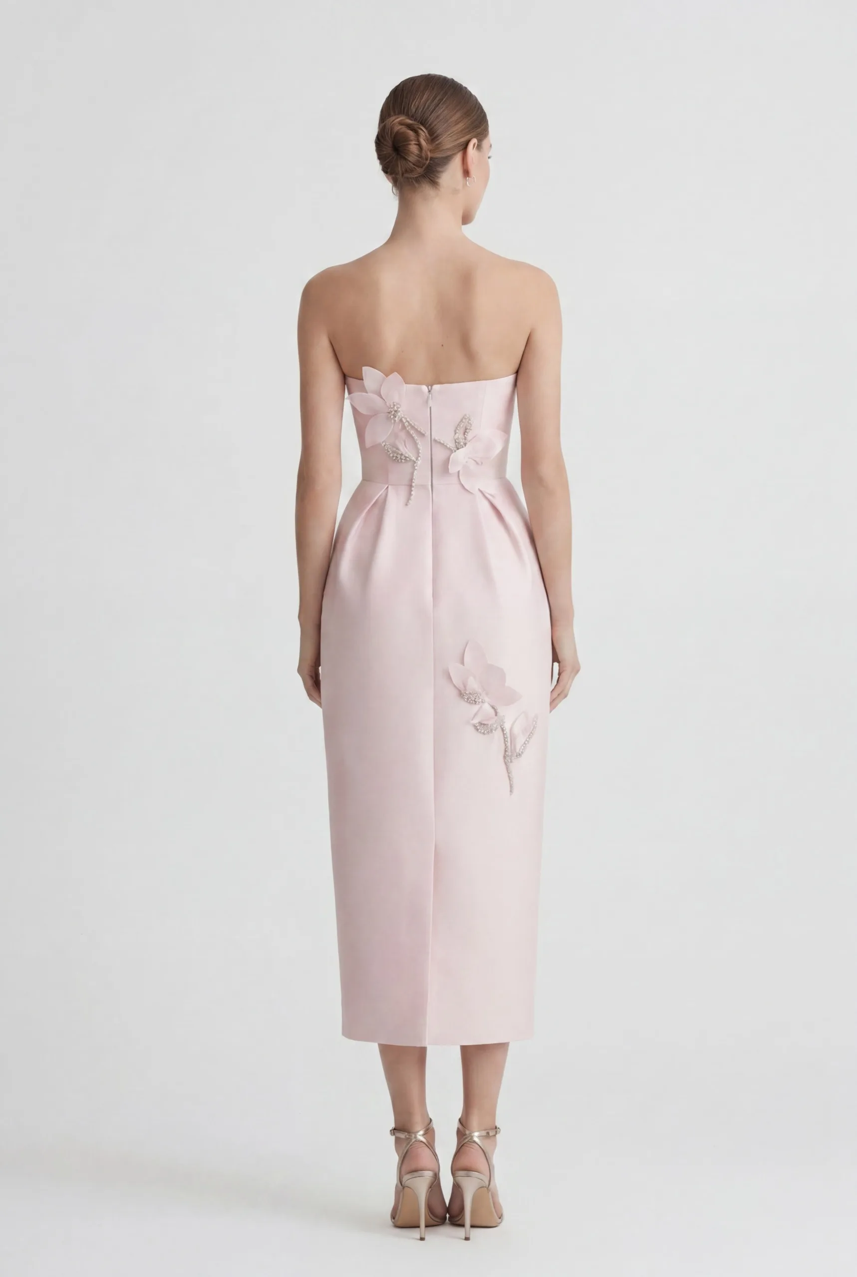 Strapless Floral Embellished Dress - 3