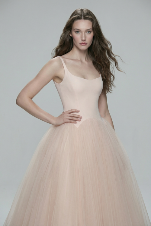 Soft Tulle Skirt Corset Bodice Midi Dress