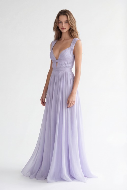 Pleated Chiffon Flow Dress